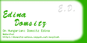 edina domsitz business card